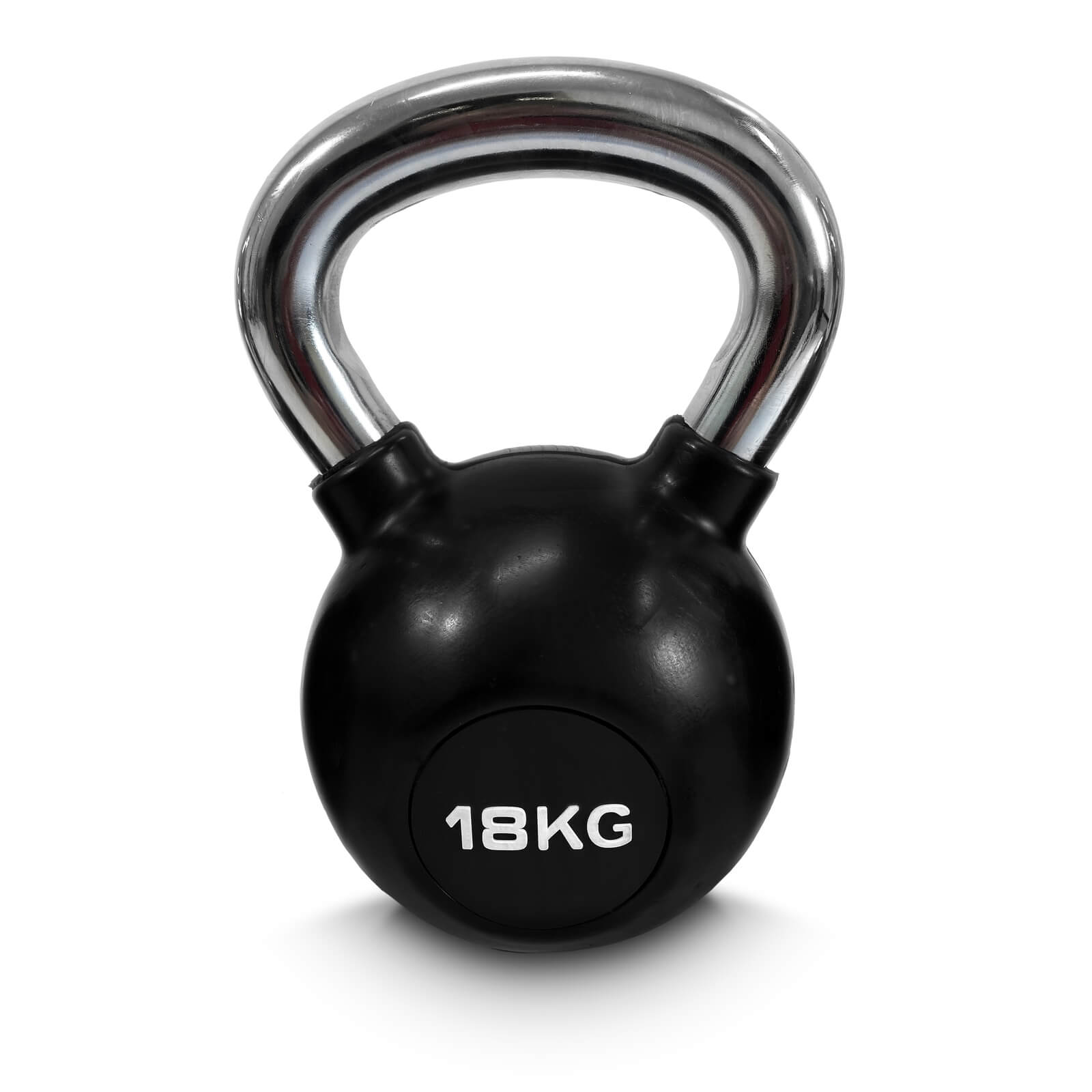 Tjek Kettlebell gummi/krom, 18 kg, JTC Power på SportGymButikken.dk