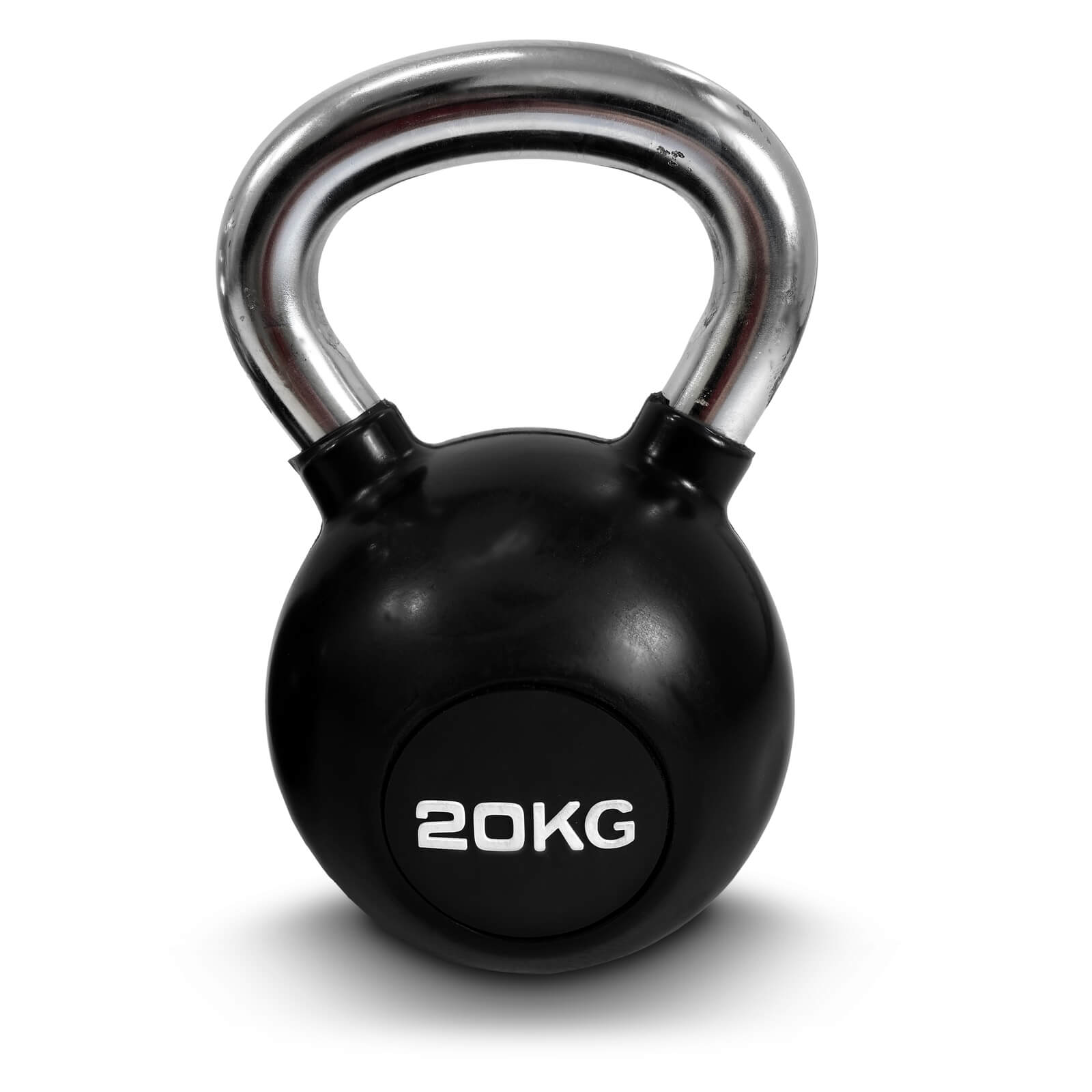 Tjek Kettlebell gummi/krom 20 kg, JTC Power på SportGymButikken.dk