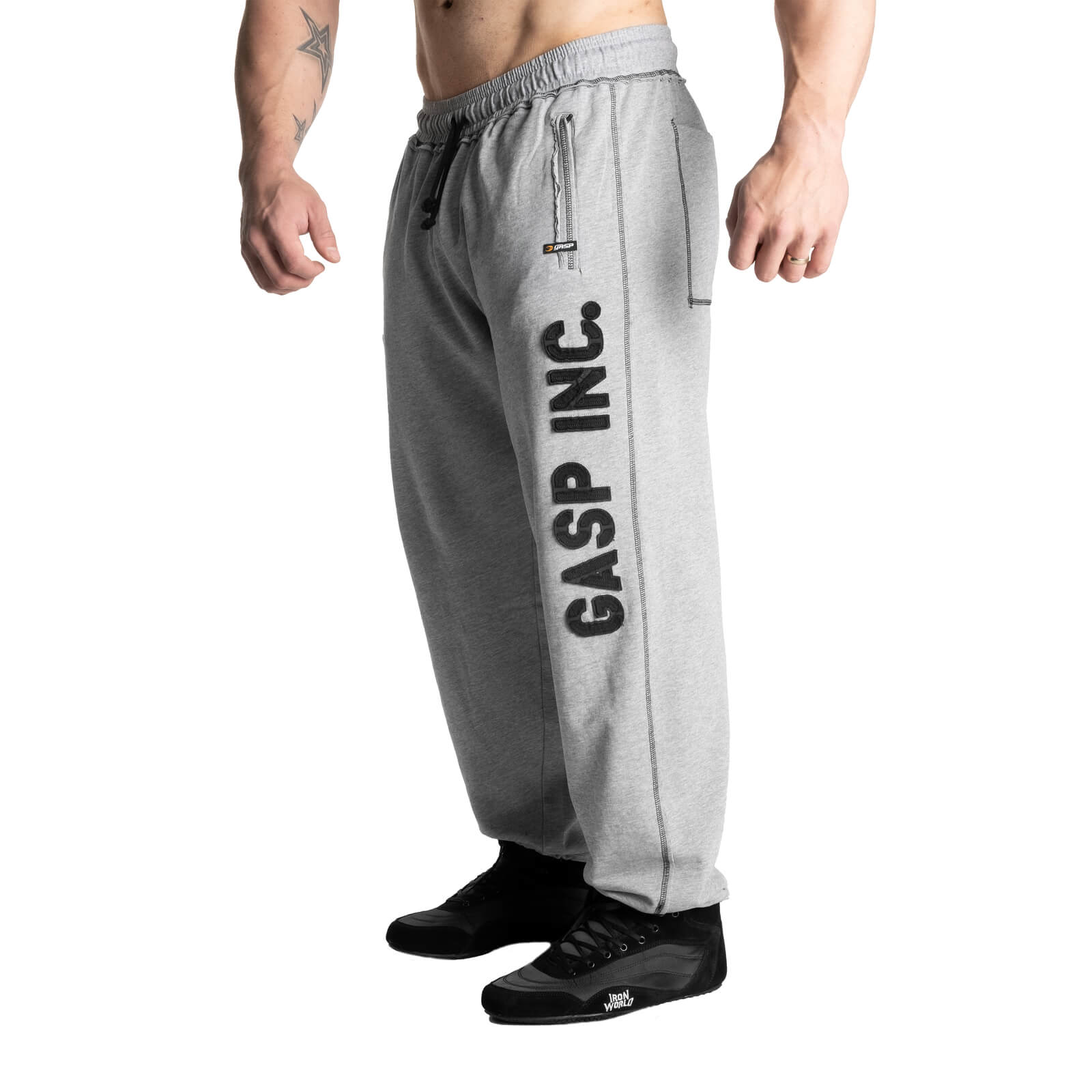 Se Division Sweatpant, lysegrå melange, GASP på SportGymButikken.dk