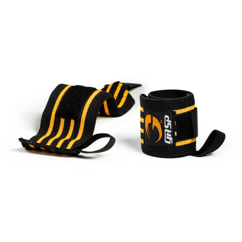 Se Hardcore Wrist Wraps, sort/gul, GASP på SportGymButikken.dk