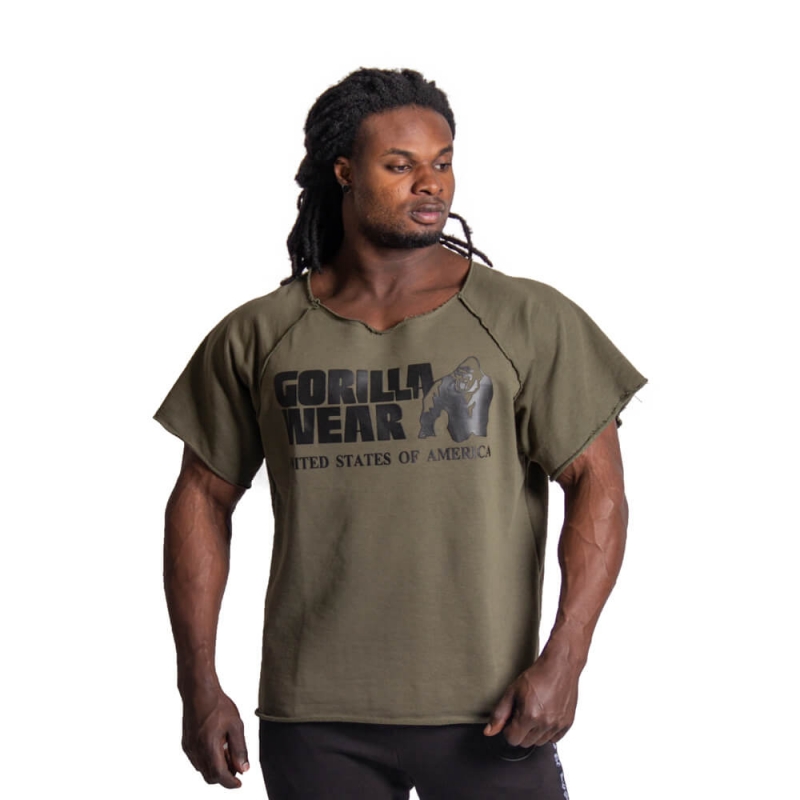 Tjek Classic Workout Top, army green, Gorilla Wear på SportGymButikken.dk