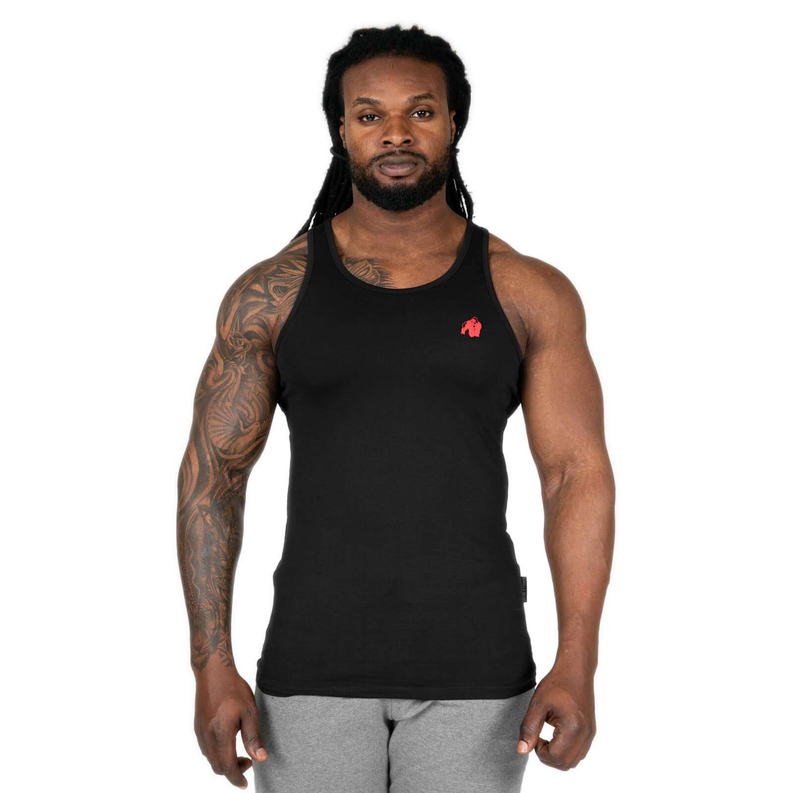 Tjek Adams Stretch Tank Top, sort, Gorilla Wear hos SportGymButikken.dk