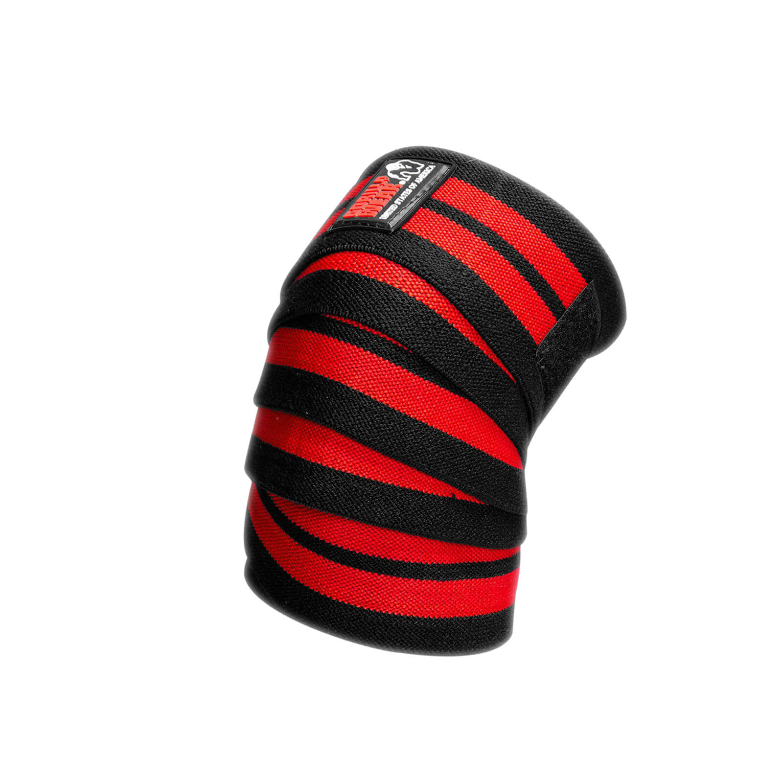 Se Knee Wraps, sort/rød, 2 m, Gorilla Wear på SportGymButikken.dk