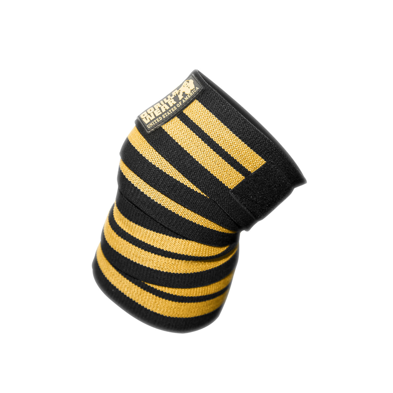 Se Knee Wraps, sort/guld, 2,5 m, Gorilla Wear på SportGymButikken.dk