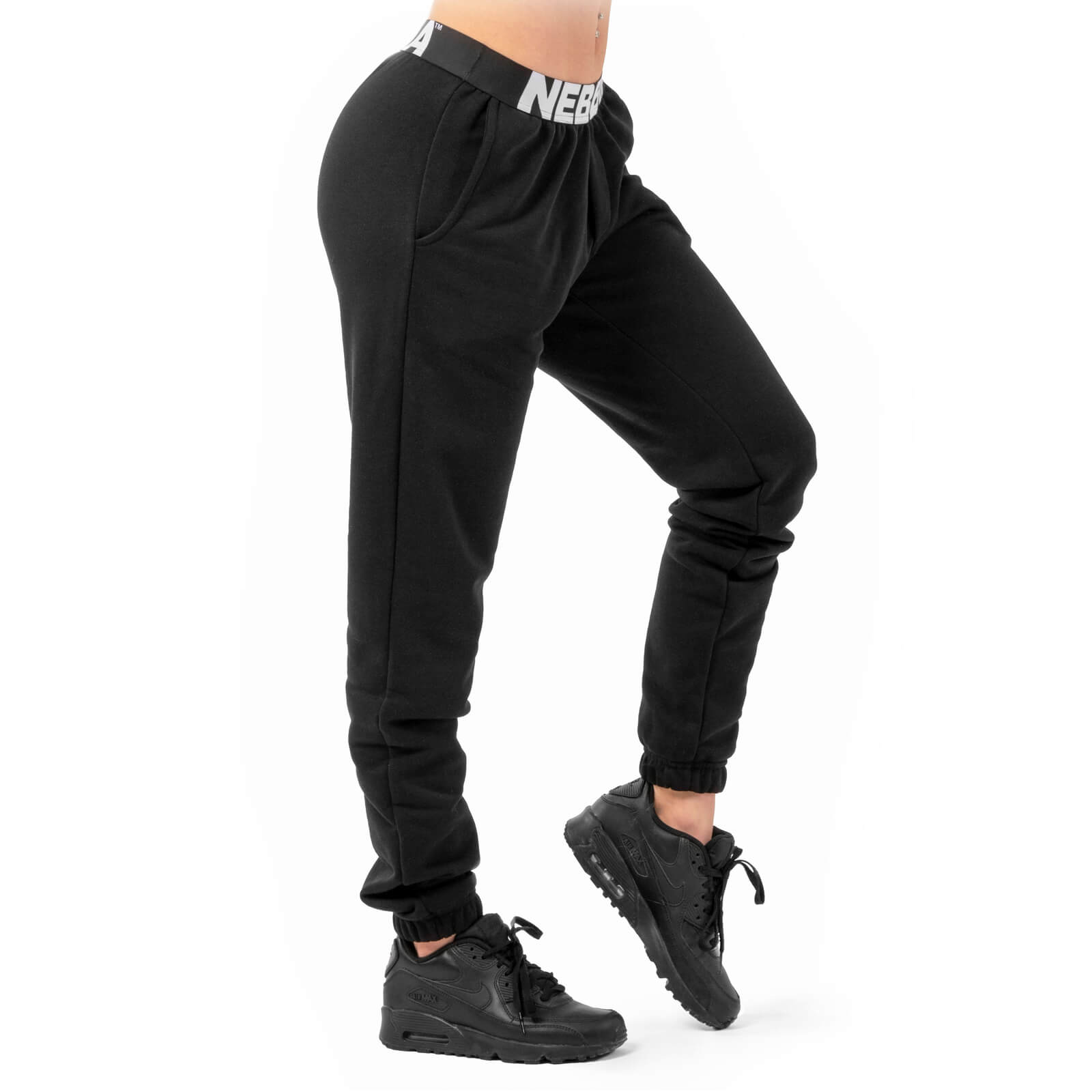 Iconic Mid-Waist Sweatpants, black, Nebbia