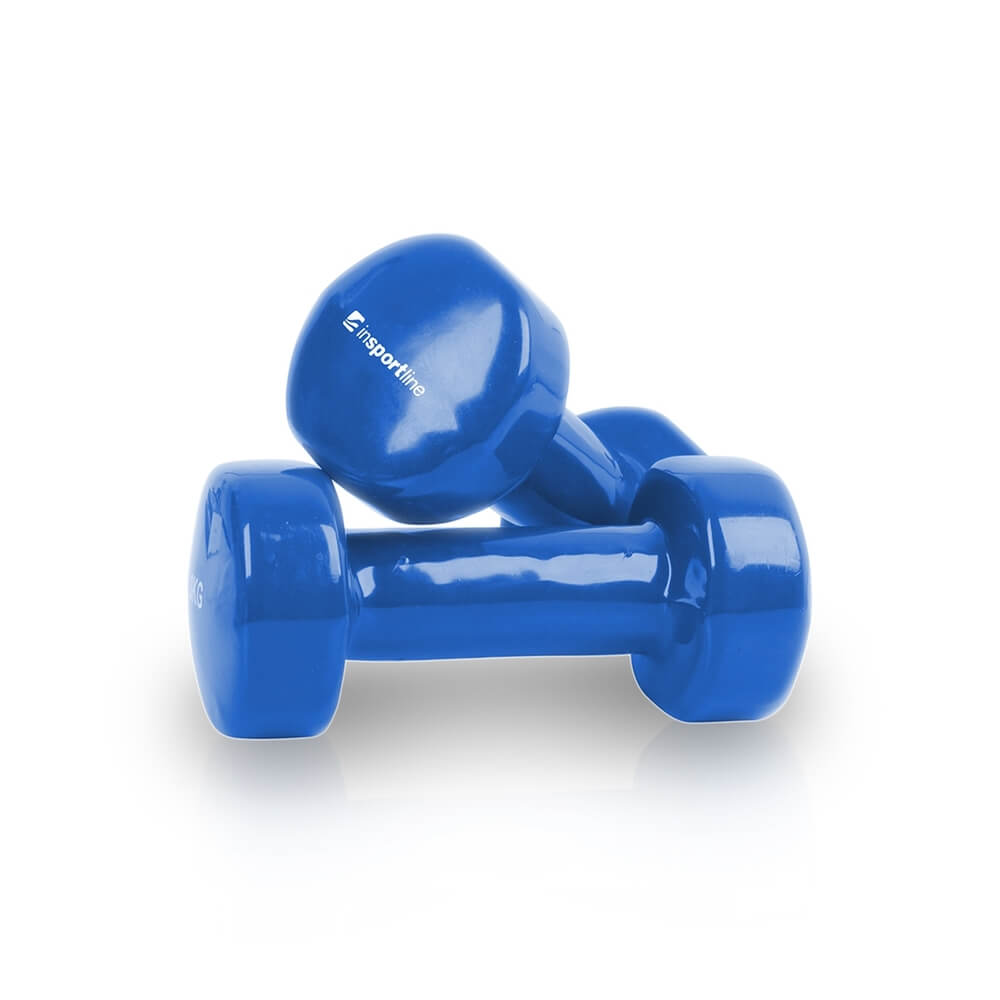 Tjek Vinyl Dumbbell 2 x 2 kg, inSPORTline på SportGymButikken.dk