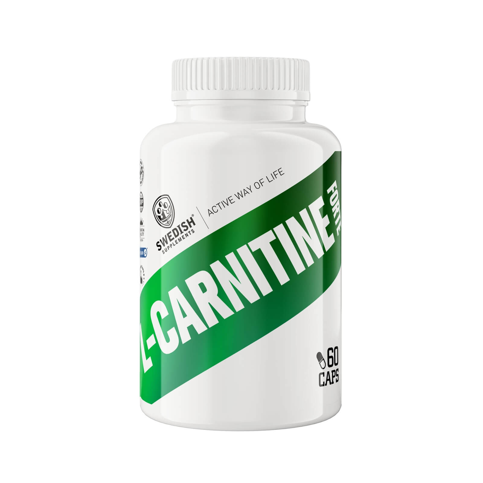 Tjek L-Carnitine Forte, 60 kapsler, svenske kosttilskud på SportGymButikken.dk