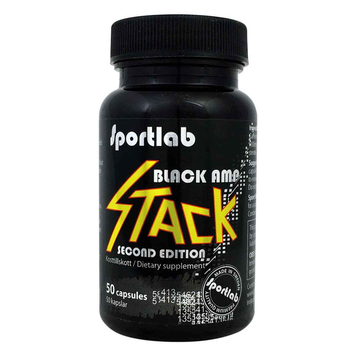 Se Black AMP Stack, 60 kapsler, SportLab på SportGymButikken.dk