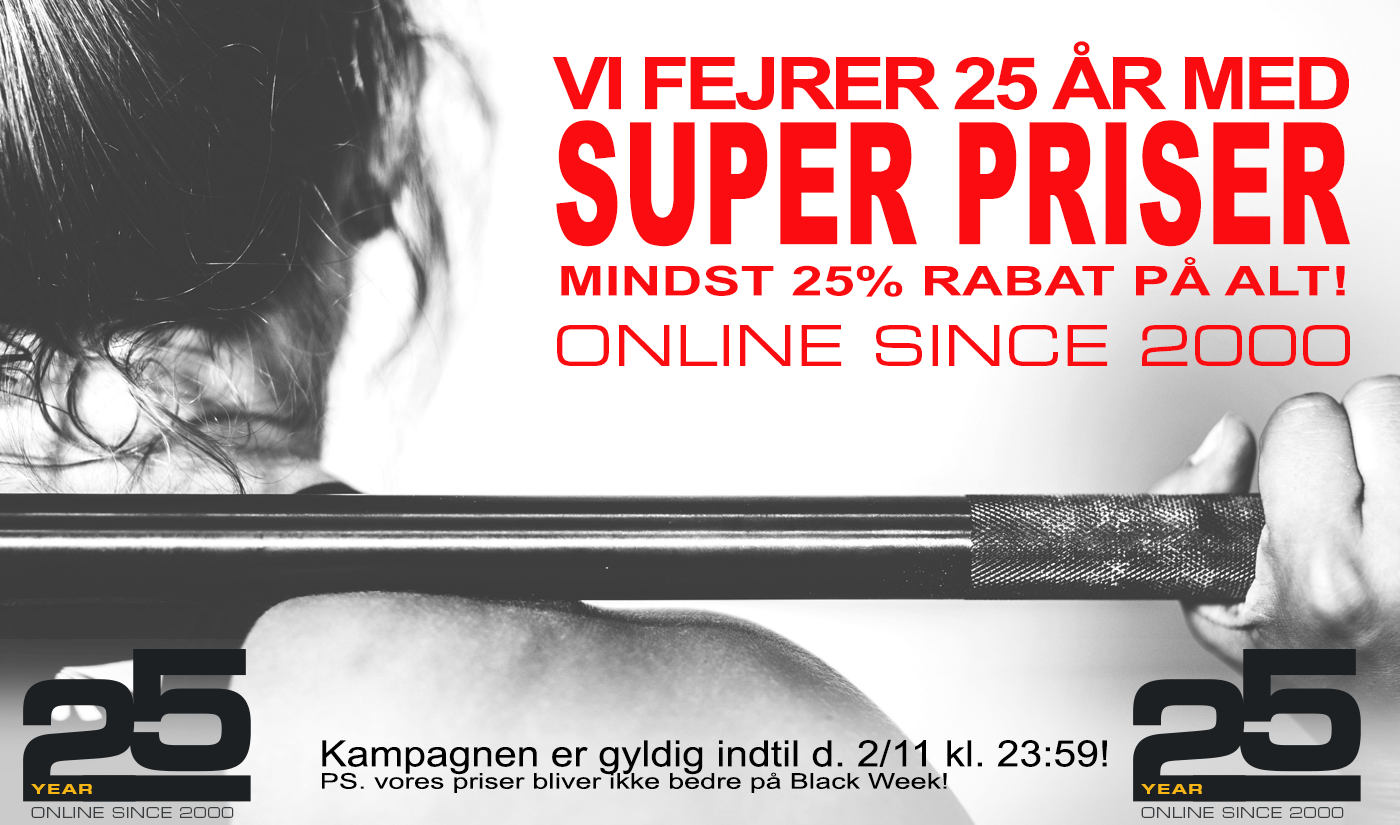 25-årsjubileum – 25 % rabatt på alt! | Sportgymbutiken