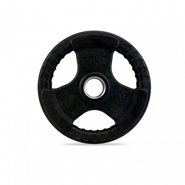 Se Olympic Weight Plate Tri-Grip, 10 kg, JTC Power på SportGymButikken.dk