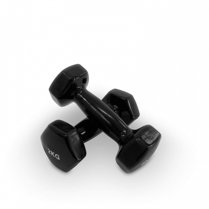 Se Vinyl Dumbbell Black, 2 x 2 kg, JTC Power på SportGymButikken.dk