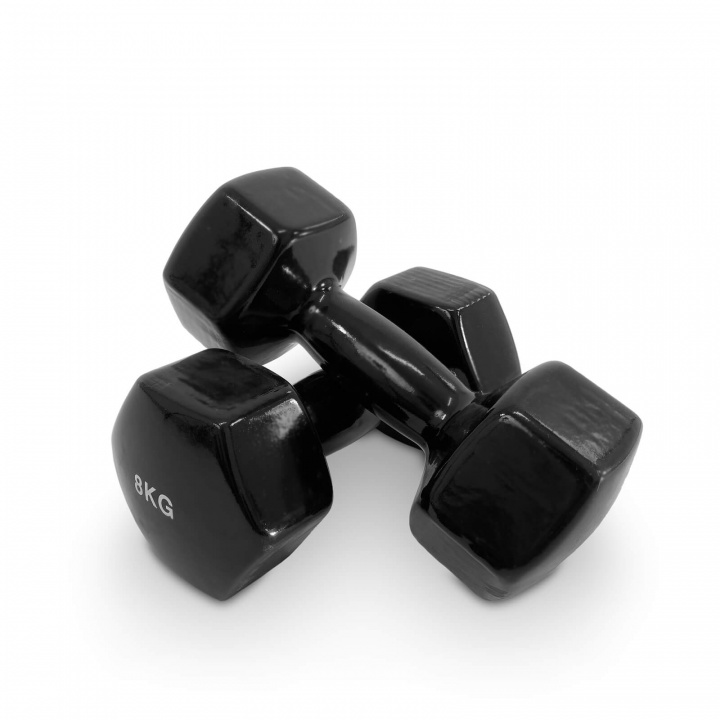 Se Vinyl Dumbbell Black, 2 x 8 kg, JTC Power på SportGymButikken.dk