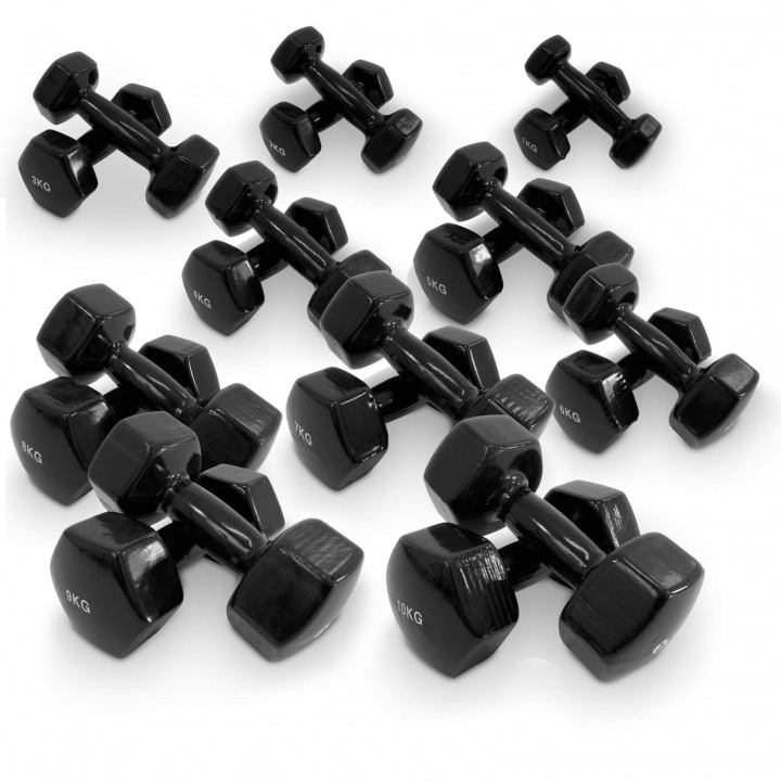 Tjek Vinyl Dumbbells Black, JTC Power på SportGymButikken.dk