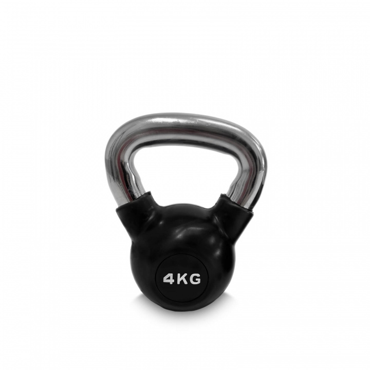 Tjek Kettlebell gummi/krom 4 kg, JTC Power på SportGymButikken.dk