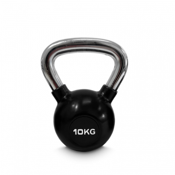 Tjek Kettlebell gummi/krom, 10 kg, JTC Power på SportGymButikken.dk