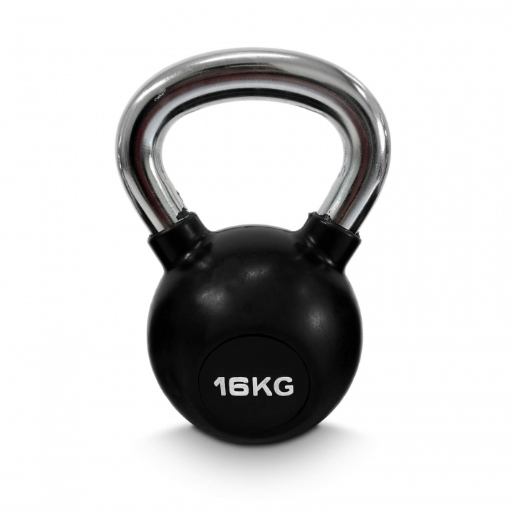 Tjek Kettlebell gummi/krom 16 kg, JTC Power på SportGymButikken.dk