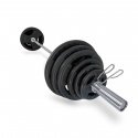 Bænk, Stativ & Tri-Grip Vægtstangssæt 87.5 kg, JTC Power