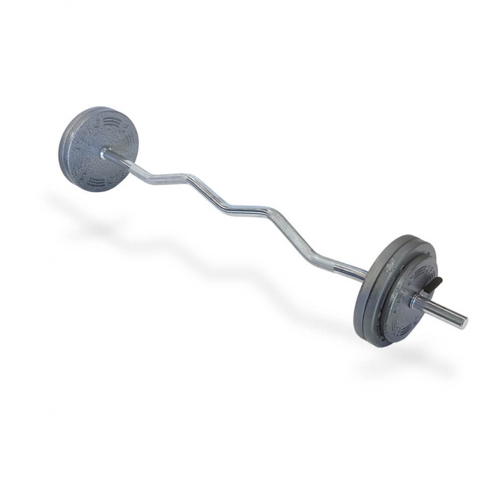 Tjek Curl bar sæt, 30 kg, Eurosport på SportGymButikken.dk