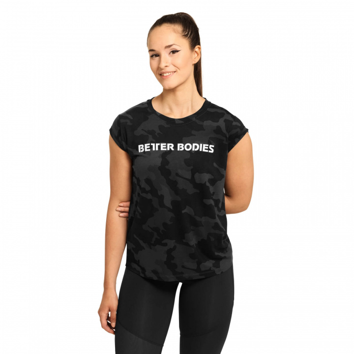 Tjek Astoria Tee, sort camo, Better Bodies på SportGymButikken.dk