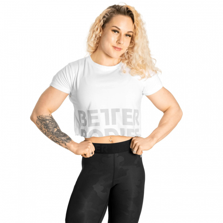 Tjek Astoria Cropped Tee, hvid, Better Bodies på SportGymButikken.dk