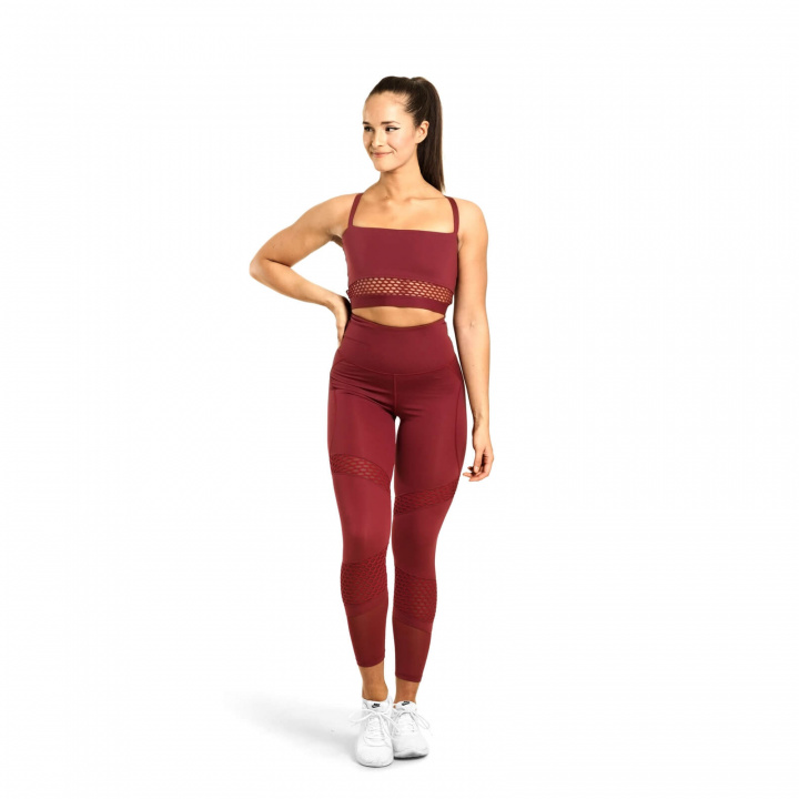 Tjek Waverly Mesh Bra, sangria rød, Better Bodies på SportGymButikken.dk