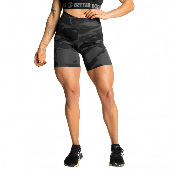 Tjek High Waist Shorts, mørk camo, Better Bodies på SportGymButikken.dk