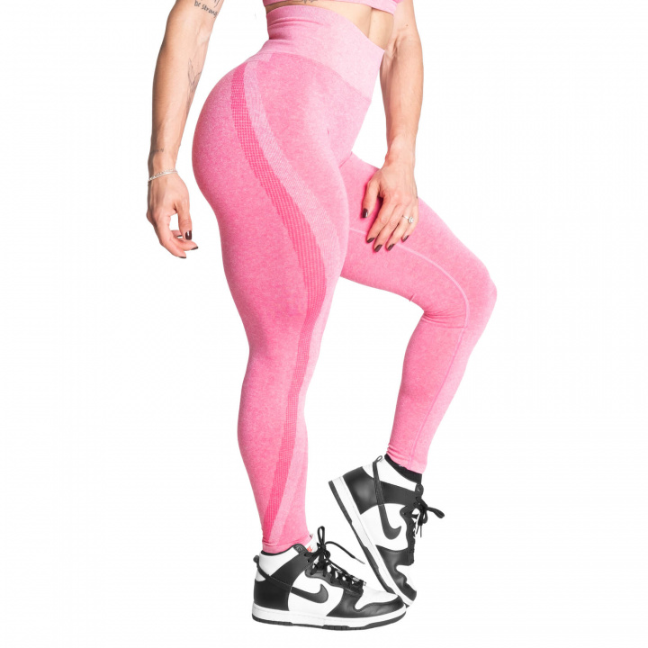 Curve Scrunch Leggings, hot pink melange, Better Bodies i gruppen Dametøj / Bukser & Tights / Træningstights hos Sportgymbutikken.dk (BB-111150-457r)