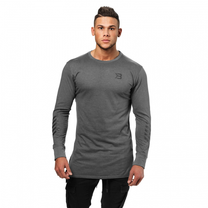 Tjek Bronx Long Sleeve, mørkegrå melange, Better Bodies hos SportGymButiken