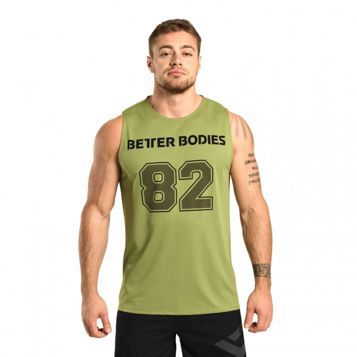 Tjek Fulton Mesh Tank, lys khaki, Better Bodies på SportGymButikken.dk