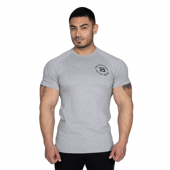 Tjek Gym Tapered Tee, lysegrå melange, Better Bodies hos SportGymButiken.