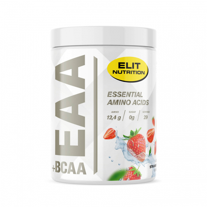 Se EAA + BCAA, 400 g, Strawberry på SportGymButikken.dk