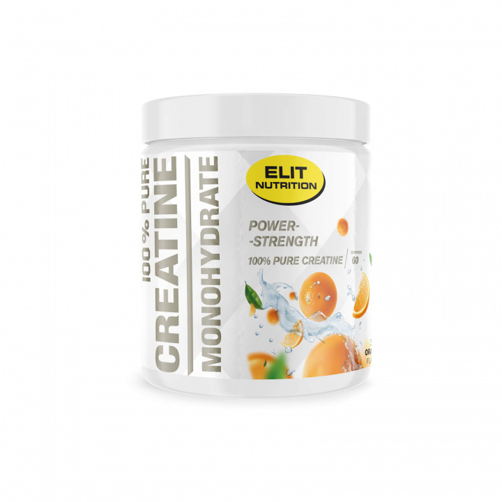 Tjek Elit 100% Pure Creatine Monohydrate, 300 g, Orange på SportGymButikken.dk