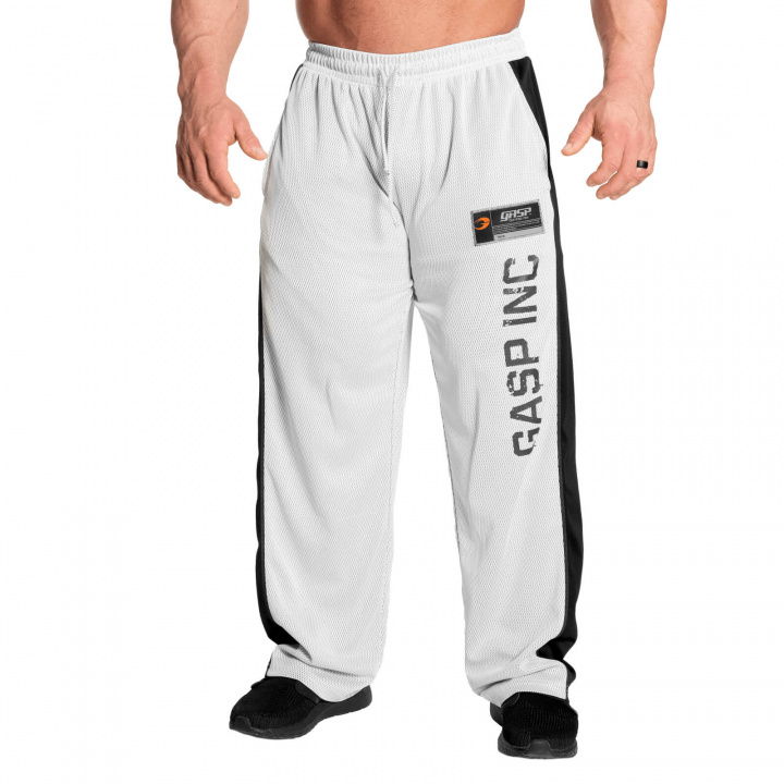 Se No1 Mesh Pants, hvid/grå, GASP på SportGymButikken.dk