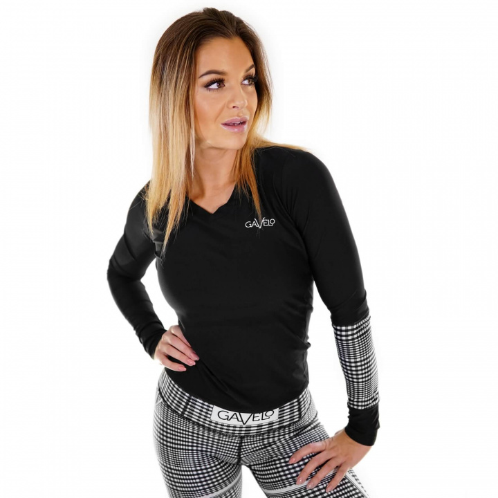 Se GLNCHCK Long Sleeve, sort/hvid, Gavelo på SportGymButikken.dk