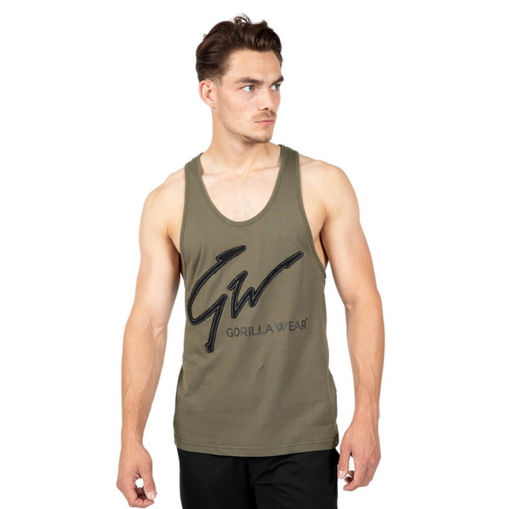 Tjek Evansville Tank Top, army green, Gorilla Wear på SportGymButikken.dk