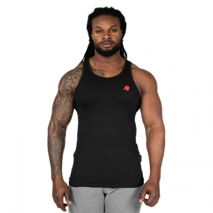 Tjek Adams Stretch Tank Top, sort, Gorilla Wear hos SportGymButikken.dk