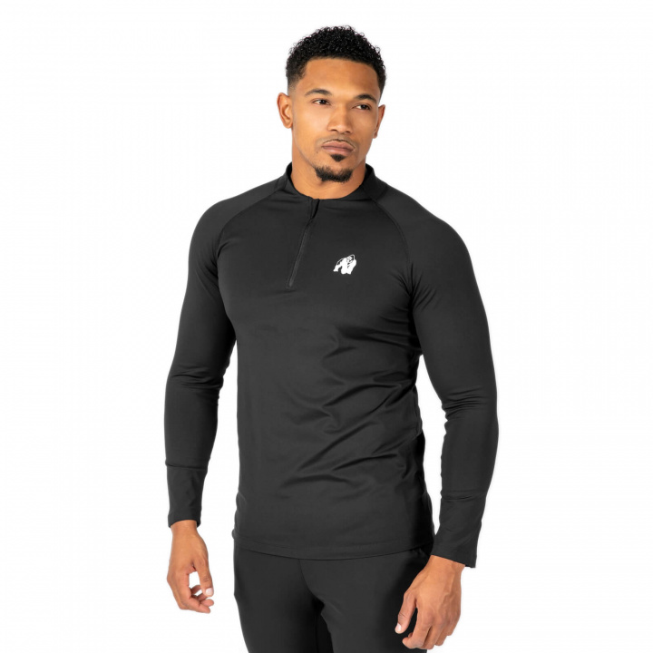 Tjek Hamilton Hybrid Long Sleeve, sort, Gorilla Wear på SportGymButikken.dk