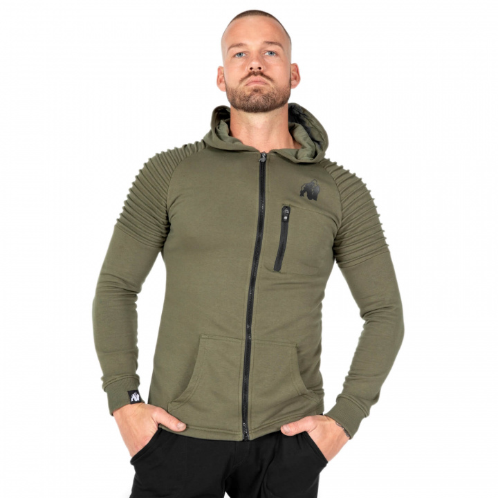 Tjek Delta Hoodie, army green, Gorilla Wear på SportGymButikken.dk