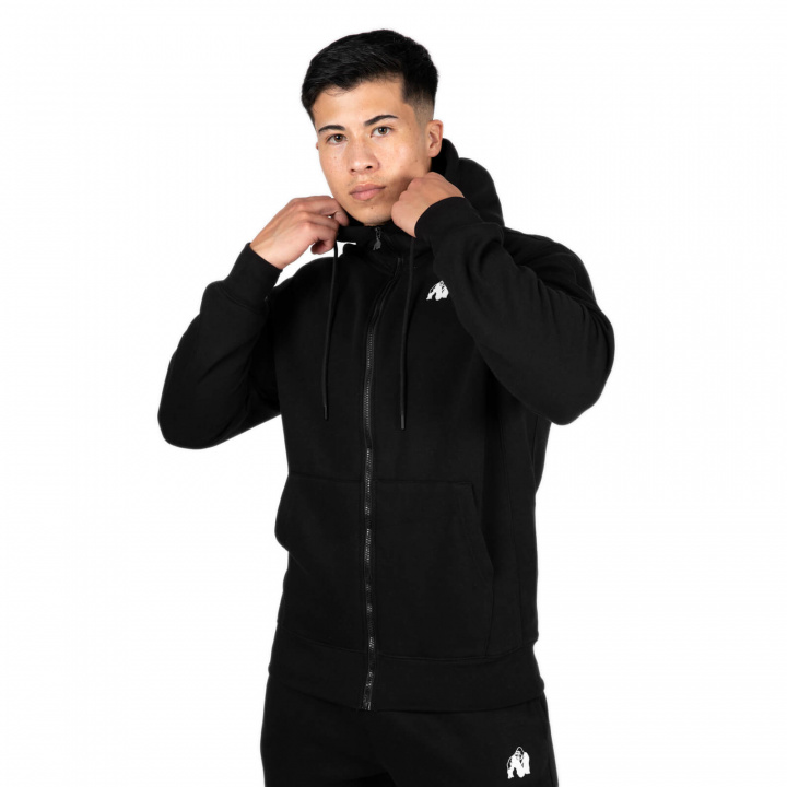 Tjek Kennewick Zipped Hoodie, sort, Gorilla Wear på SportGymButikken.dk