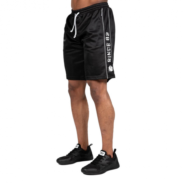 Se Functional Mesh Shorts, sort/hvid, Gorilla Wear på SportGymButikken.dk