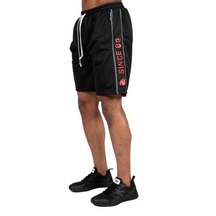 Se Functional Mesh Shorts, sort/rød, Gorilla Wear på SportGymButikken.dk