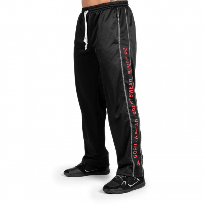 Se Functional Mesh Pants, sort/rød, Gorilla Wear på SportGymButikken.dk