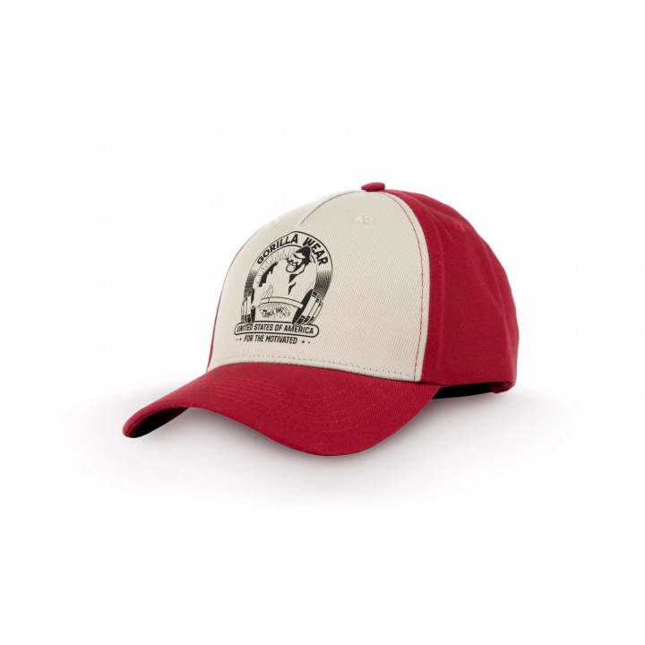 Tjek Buckley Cap, rød/beige, Gorilla Wear på SportGymButikken.dk