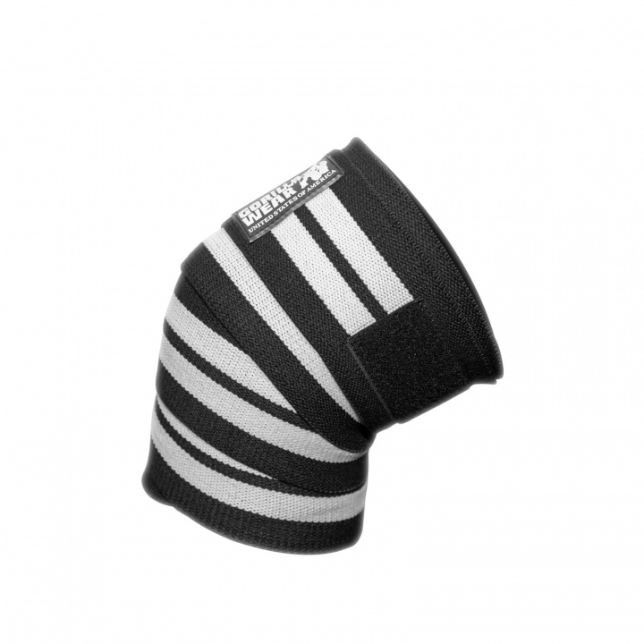 Se Knee Wraps, sort/hvid, 2 m, Gorilla Wear på SportGymButikken.dk