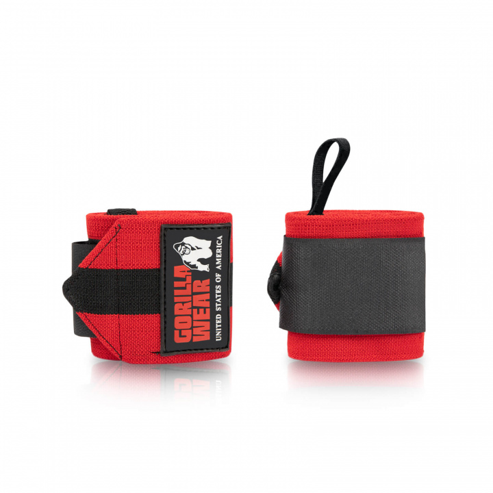 Se GW Wrist Wraps Ultra, sort/rød, Gorilla Wear på SportGymButikken.dk