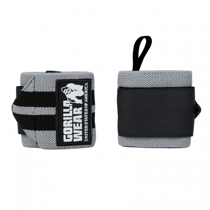 Se Wrist Wraps Pro, grå/sort, Gorilla Wear på SportGymButikken.dk