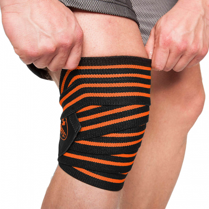 Tjek Knee Wraps, sort/orange, CP Sports på SportGymButikken.dk