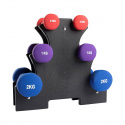 Neoprene Dumbbell Set + Holder, 3-par: 0.5 - 2 kg, VirtuFit