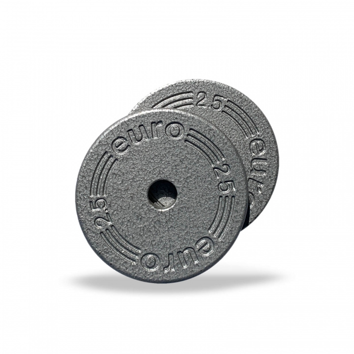 Tjek vægtskiver Metal 25 mm, 2 x 2,5 kg, Eurosport på SportGymButikken.dk