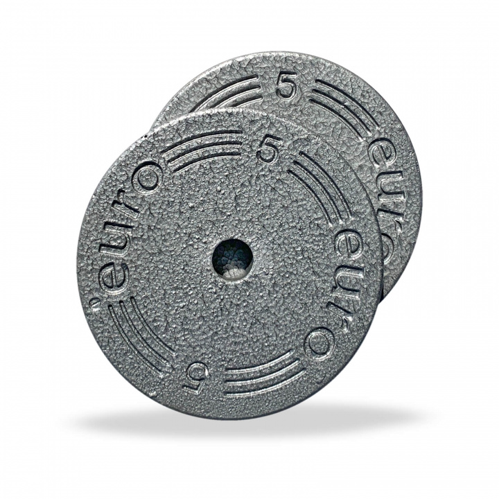 Tjek Vægtskiver Metal 25 mm, 2 x 5 kg, Eurosport på SportGymButikken.dk